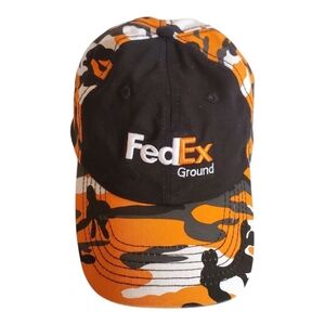 Fishing Outdoors Camo Hat FedEx Collector's Baseball Cap Orange Black